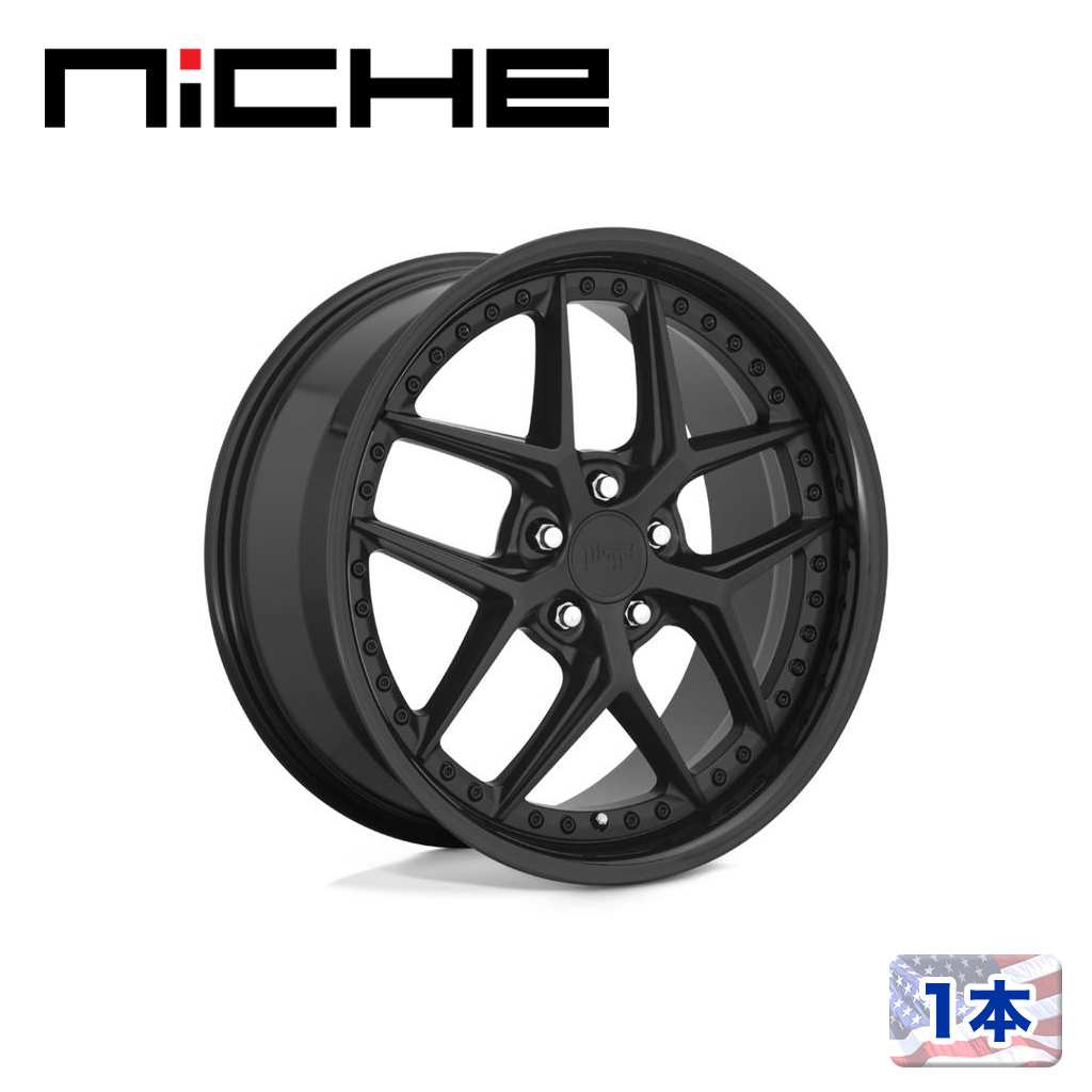 【NICHE（ニッチェ）日本総代理店】 19インチアルミホイール 1本 汎用 M226 VICE グロスブラック/マットブラック 19×9.5J 5H 114.3 +35 CB72.56
