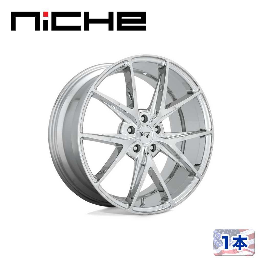 【NICHE（ニッチェ）日本総代理店】 18インチアルミホイール 1本 汎用 M248 MISANO クローム 18×8J 5H 114.3 +40 CB72.56