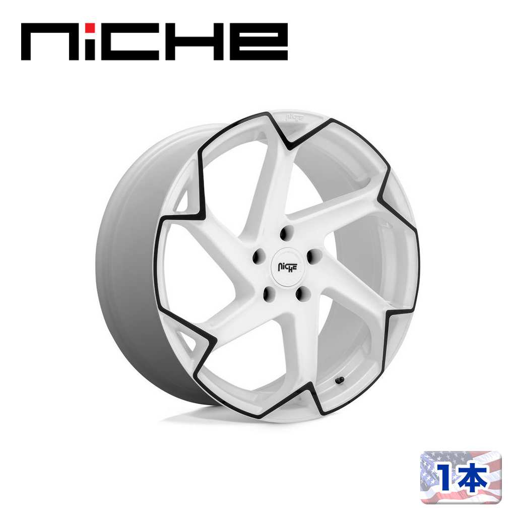 【NICHE 正規品】 20インチ アルミホイール 1本 M257 FLASH 20×10.5 5H 112 +40 CB66.56 GLOSS WHITE W/ BLACK(グロスホワイト/ブラック) 汎用/M2572005F8+40