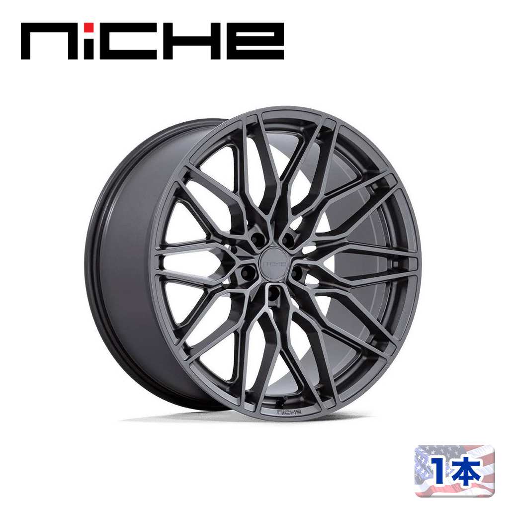 【NICHE 正規品】 22インチ アルミホイール 1本 NC277 CALABRIA 5 22×9 5H 112 +20 CB66.56 MATTE GUNMETAL(マットガンメタル) 汎用/NC277AX22905720