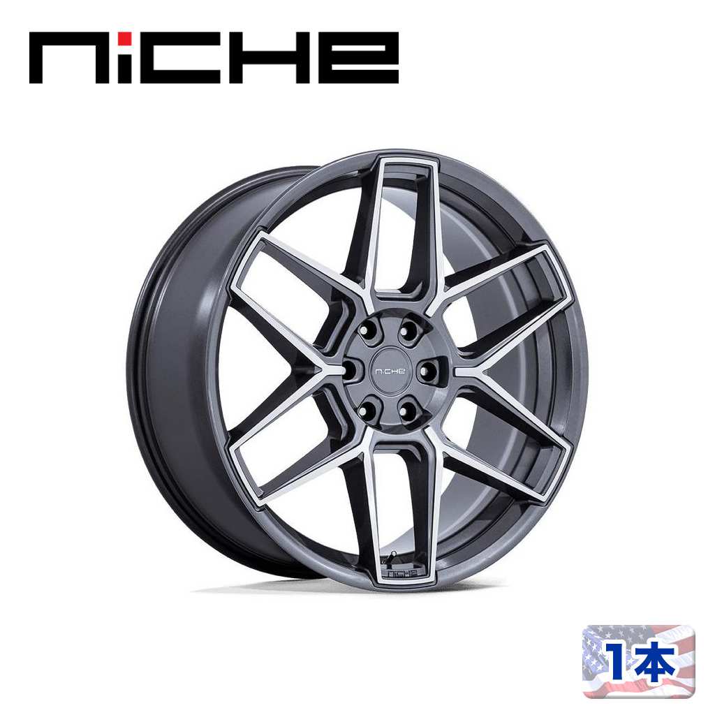 【NICHE 正規品】 22インチ アルミホイール 1本 NC281 RISE 22×9.5 5H 127 +30 CB71.5 ANTHRACITE W/ MACHINED FACE(アンスラサイト/マシンドフェイス) 汎用/NC281AD22955030