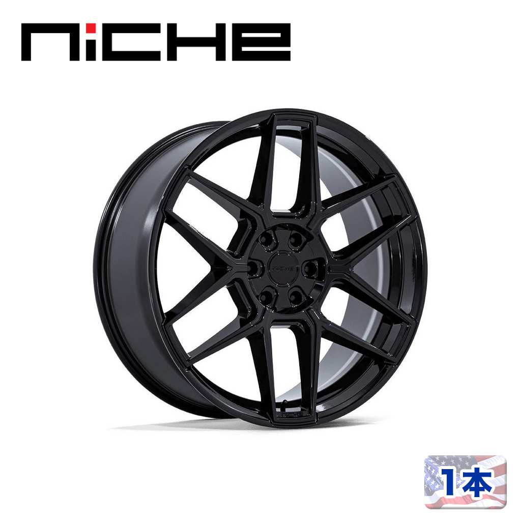 【NICHE 正規品】 22インチ アルミホイール 1本 NC281 RISE 22×9.5 5H 120 +30 CB72.56 GLOSS BLACK(グロスブラック) 汎用/NC281BX22954930