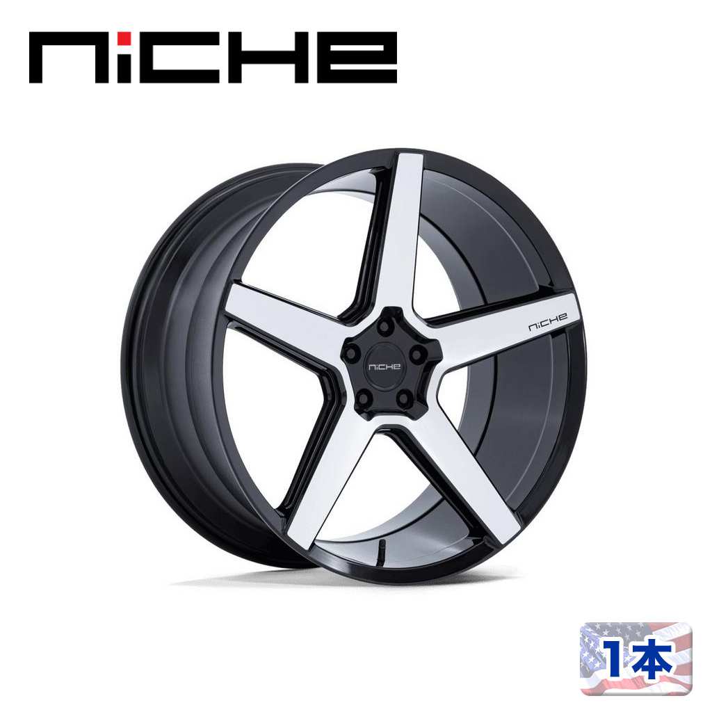 【NICHE 正規品】 20インチ アルミホイール 1本 NC283 MODENA 20×9 5H 114.3 +35 CB72.56 GLOSS BLACK W/ MACHINED FACE(グロスブラック/マシーンドフェイス) 汎用/NC283BD20901235