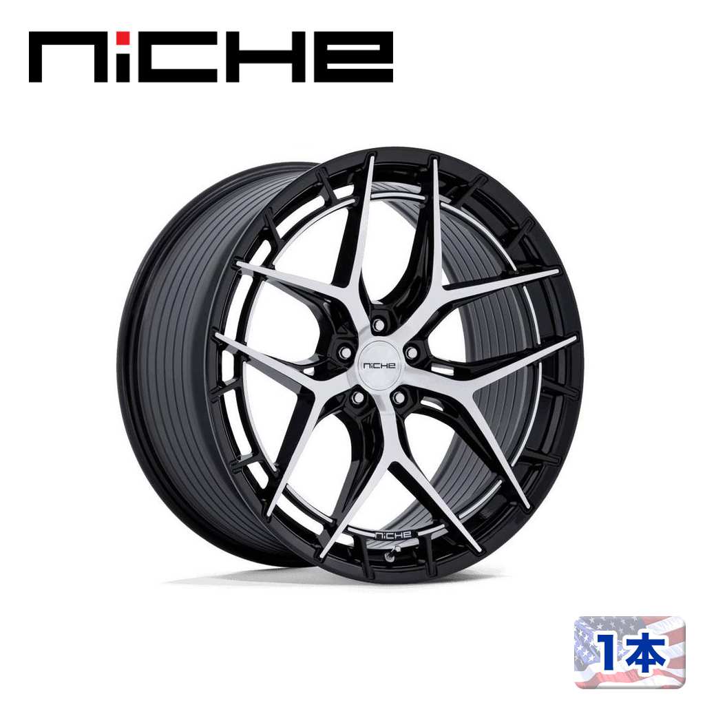 【NICHE 正規品】 20インチ アルミホイール 1本 NC286 RIVIERA 20×9 5H 120 +27 CB72.56 GLOSS BLACK W/ MACHINED FACE(グロスブラック/マシーンドフェイス) 汎用/NC286BD20904927