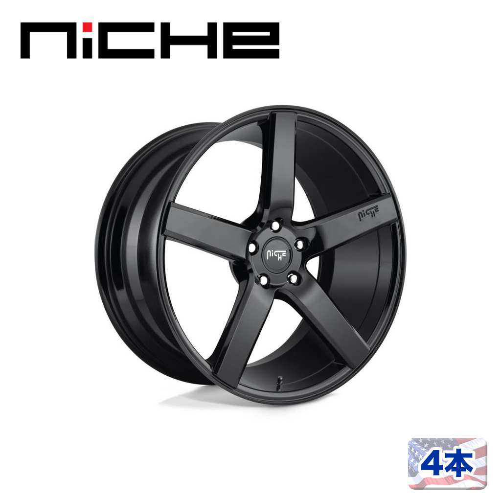 【NICHE（ニッチェ）日本総代理店】 20インチアルミホイール 4本 汎用 M188 MILAN グロスブラック 20×8.5J 5H 120 +35 CB72.56