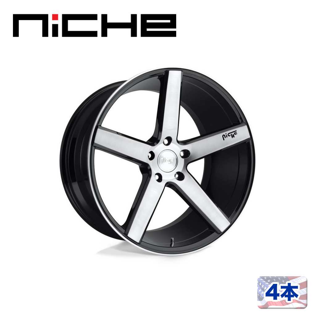 【NICHE(ニッチェ)日本総代理店】20インチアルミホイール 4本汎用 M124 MILAN グロスブラックブラッシュ20×8.5J 5H 114.3 +35 CB72.56|USATIRESHOP