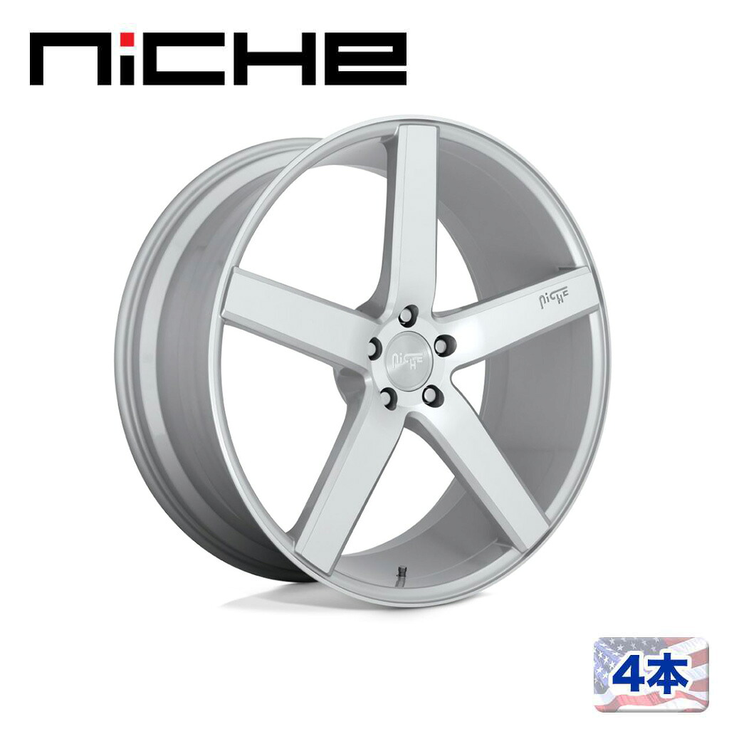 【NICHE（ニッチェ）日本総代理店】20インチアルミホイール 4本汎用 M135 MILAN グロスシルバーマシーン20&times;8.5J 5H 114.3 +35 CB72.56｜USATIRESHOP