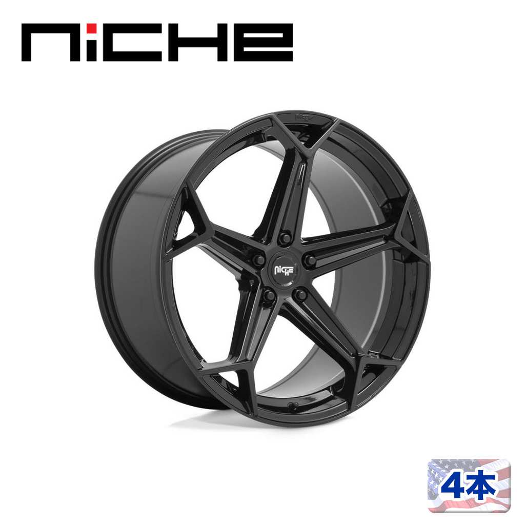 【NICHE（ニッチェ）日本総代理店】 20インチアルミホイール 4本 汎用 N258 ARROW グロスブラック 20×10.5J 5H 120 +35 CB72.56