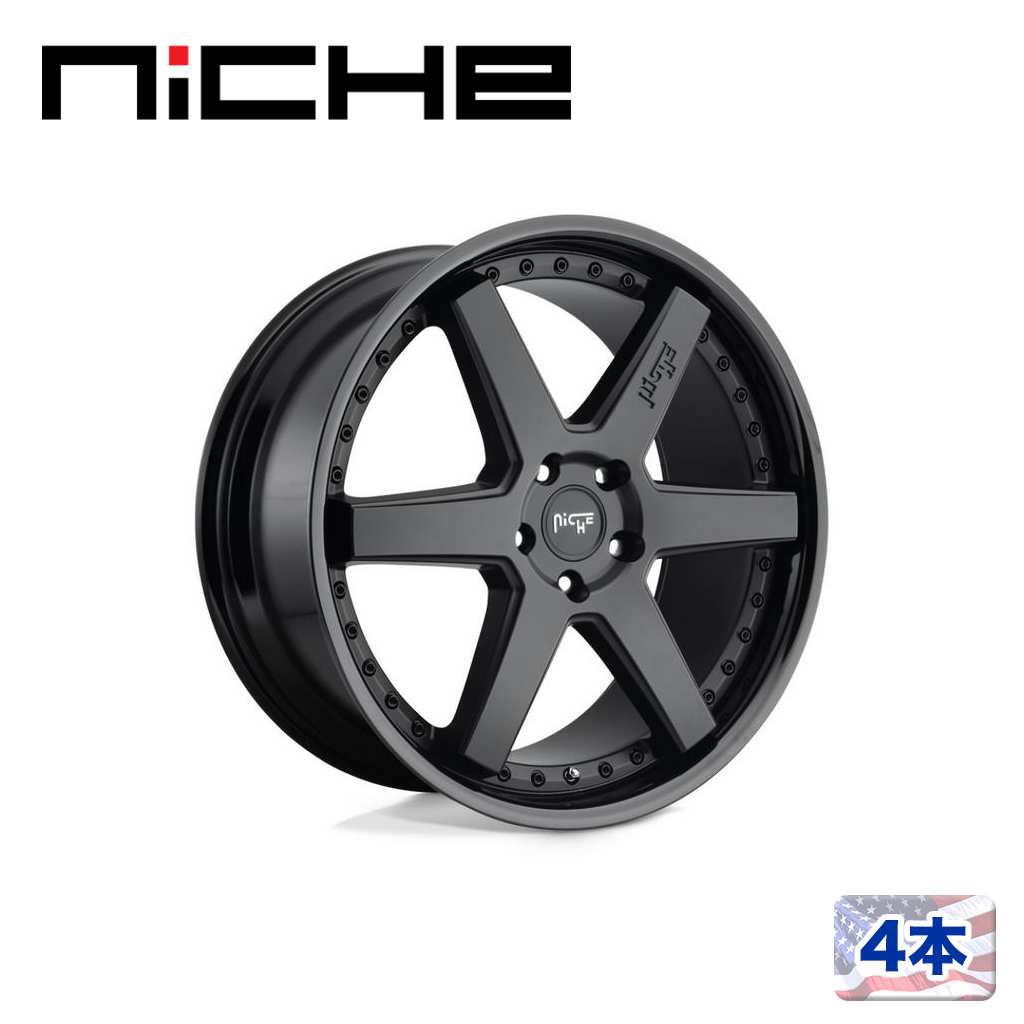 【NICHE（ニッチェ）日本総代理店】 22インチアルミホイール 4本 汎用 M192 ALTAIR グロスブラック/マットブラック 22×10J 5H 127 +35 CB71.5