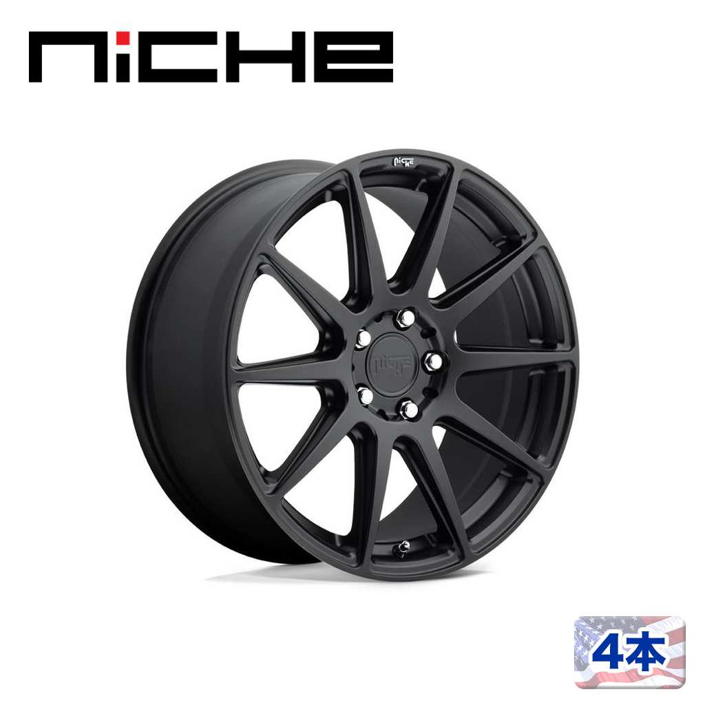 【NICHE（ニッチェ）日本総代理店】 20インチアルミホイール 4本 汎用 M147 ESSEN マットブラック 20×9J 5H 114.3 +35 CB72.56