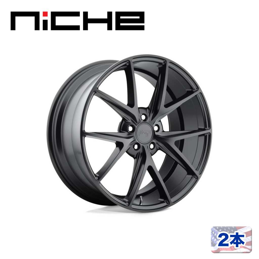 【NICHE（ニッチェ）日本総代理店】 20インチアルミホイール 2本 汎用 M117 MISANO マットブラック 20×9J 5H 112 +27 CB66.56
