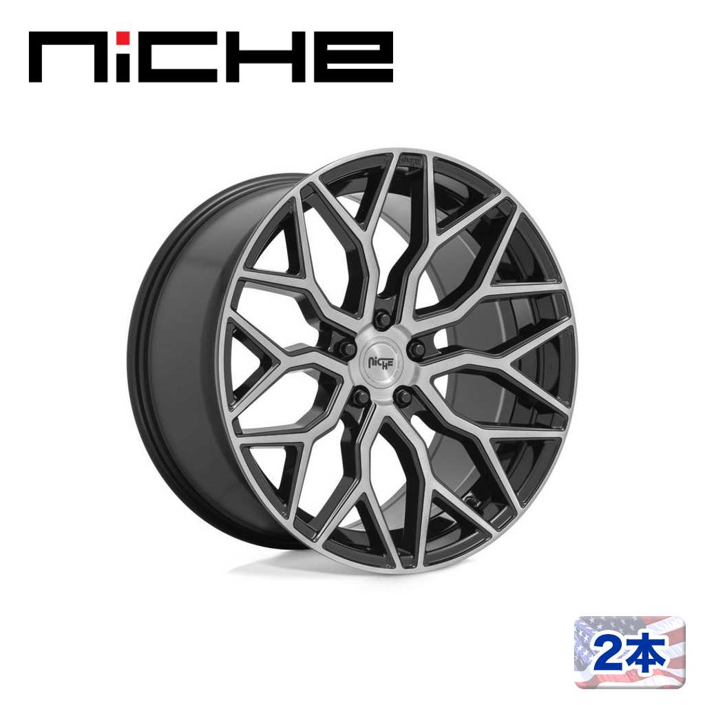 【NICHE(ニッチェ)日本総代理店】19インチアルミホイール 2本汎用 M262 MAZZANTI グロスブラックブラッシュフェイス19×8.5J 5H 114.3 +35 CB72.56|USATIRESHOP