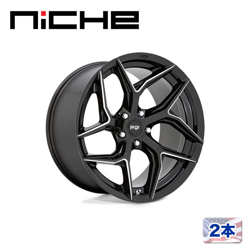 【NICHE（ニッチェ）日本総代理店】 20インチアルミホイール 2本 汎用 M266 TORSION グロスブラックミルド 20×10.5J 5H 115 +20 CB71.5