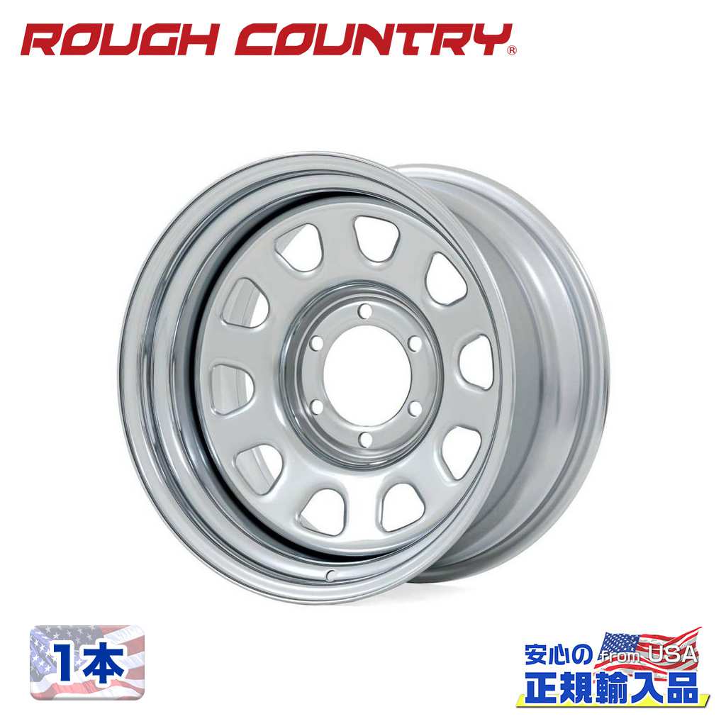 【ROUGH COUNTRY 正規品】16インチスチールホイール 1本16&times;8J 6H 139.7 -12 CB107.95クローム 汎用｜USATIRESHOP
