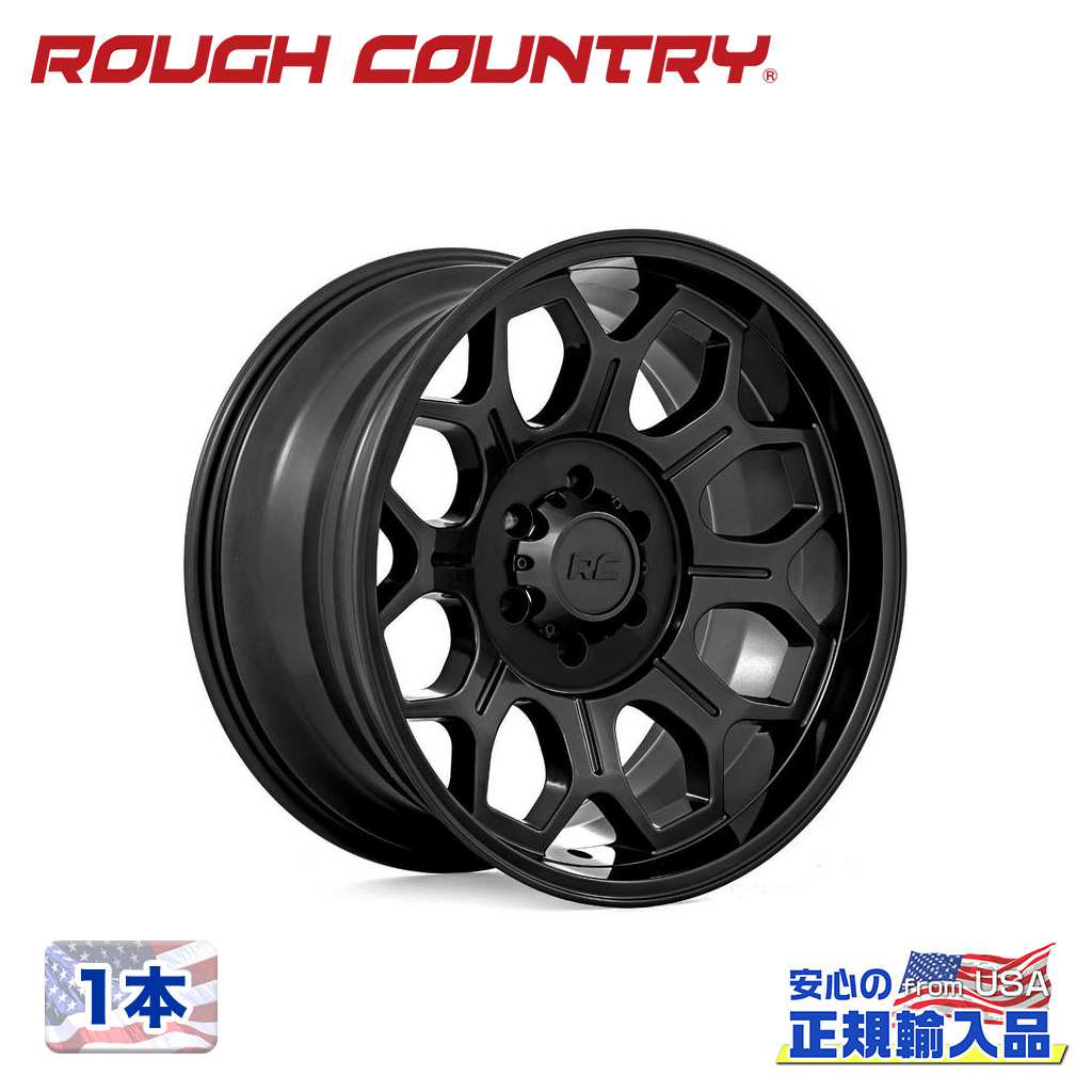 【ROUGH COUNTRY 正規品】20インチアルミホイール 1本 77シリーズ20&times;10J 6H 139.7 -25 CB105.9セミグロスブラック 汎用｜USATIRESHOP