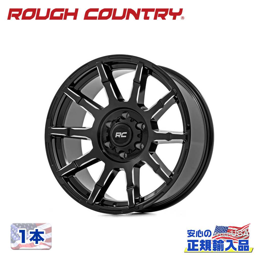 【ROUGH COUNTRY 正規品】 20インチアルミホイール 1本 83シリーズ 20×9J 6H 135 -12 CB105.9 グロスブラックマシンド 汎用