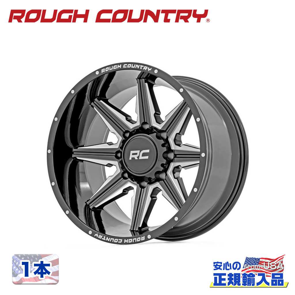 【ROUGH COUNTRY(ラフカントリー)正規代理店】 20インチアルミホイール 1本 91Mシリーズ グロスブラック 汎用 20×12J 6H 135 -44