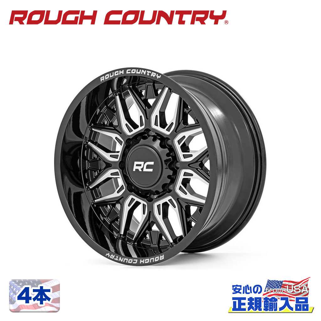 【ROUGH COUNTRY(ラフカントリー)正規代理店】20インチアルミホイール 4本86シリーズ ブラックミルド 汎用20&times;10J 6H 135 -19｜USATIRESHOP