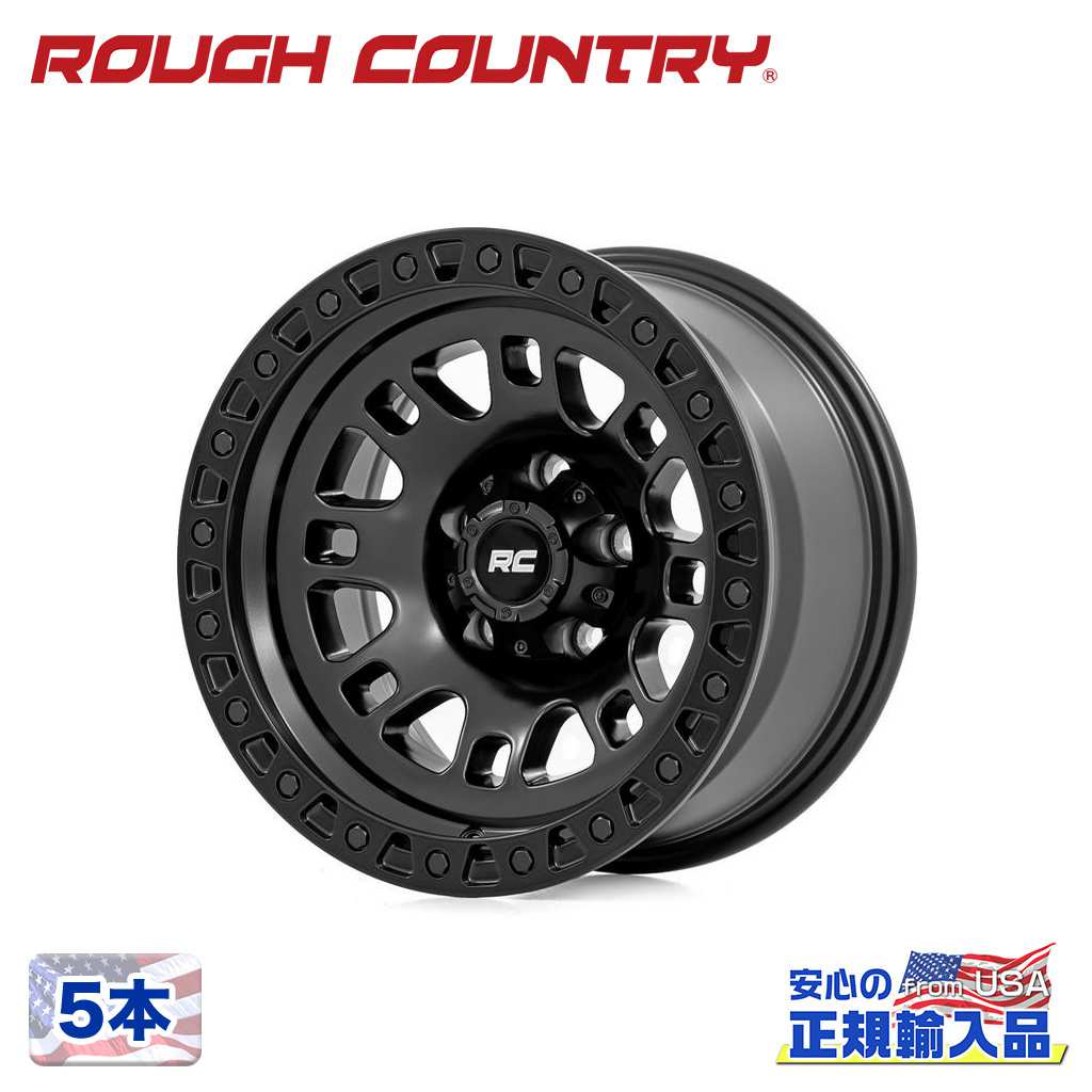 【ROUGH COUNTRY 正規品】18インチアルミホイール 5本 82シリーズ18×9J 6H 139.7 +18 CB105.9グロスブラック 汎用|USATIRESHOP