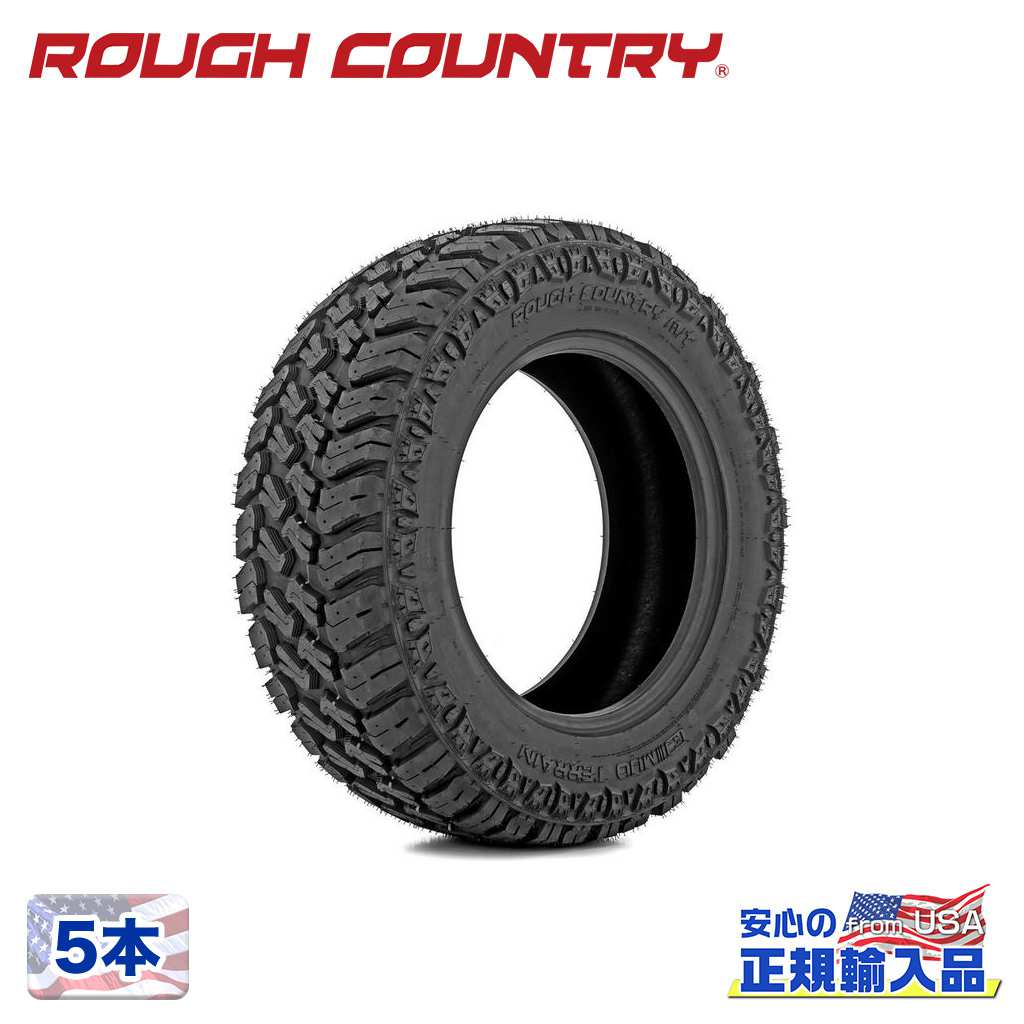 【Rough Country 正規品】 デュアルサイドウォール 20インチタイヤ 5本 295/60R20 ブラックレター ラジアル MT M/T マッドテレーン