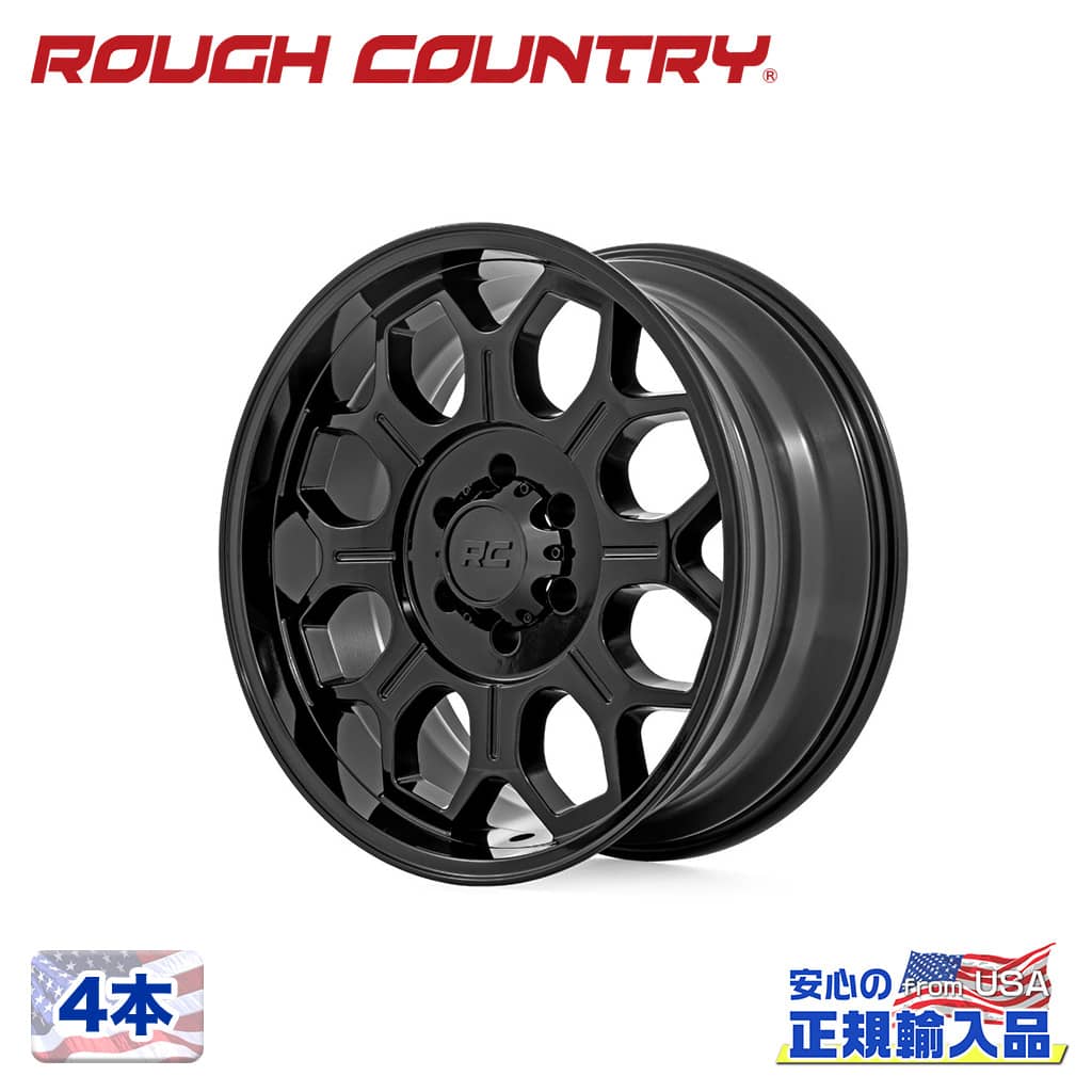 【ROUGH COUNTRY 正規品】15インチアルミホイール 4本84 Series グロスブラック15&times;8J 5H 139.7 -19 CB83.8｜USATIRESHOP