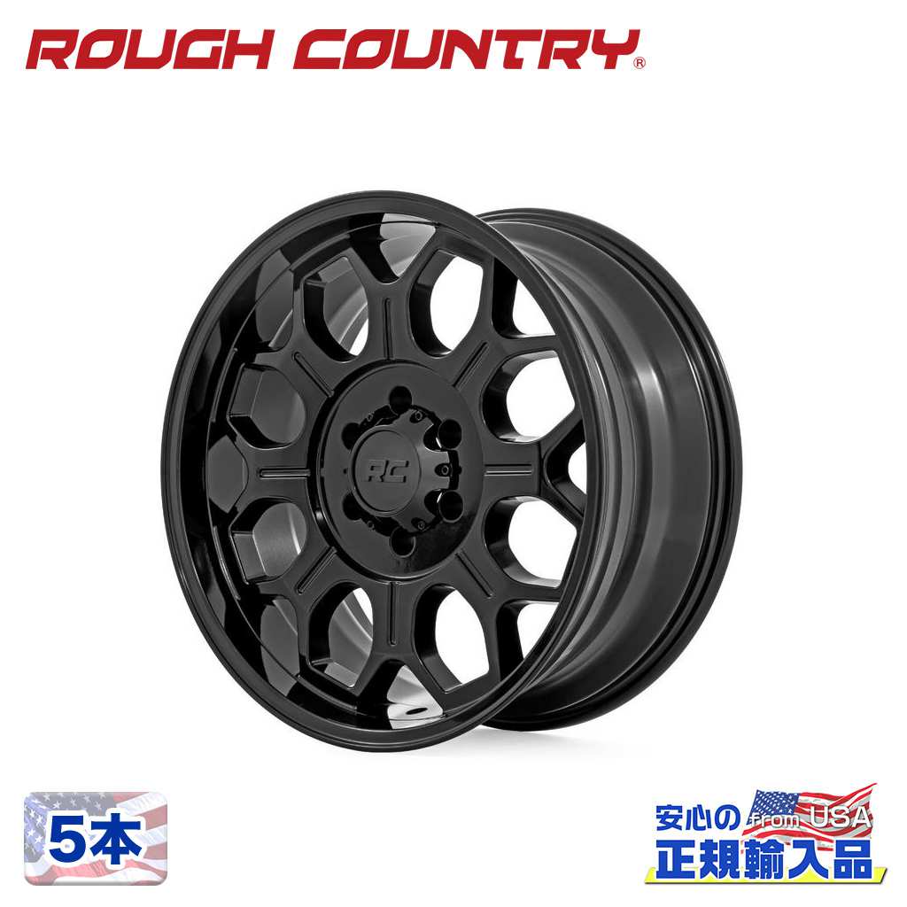 【ROUGH COUNTRY 正規品】20インチアルミホイール 5本80 Series グロスブラック20×10J 6H 139.7 -19 CB105.9|USATIRESHOP
