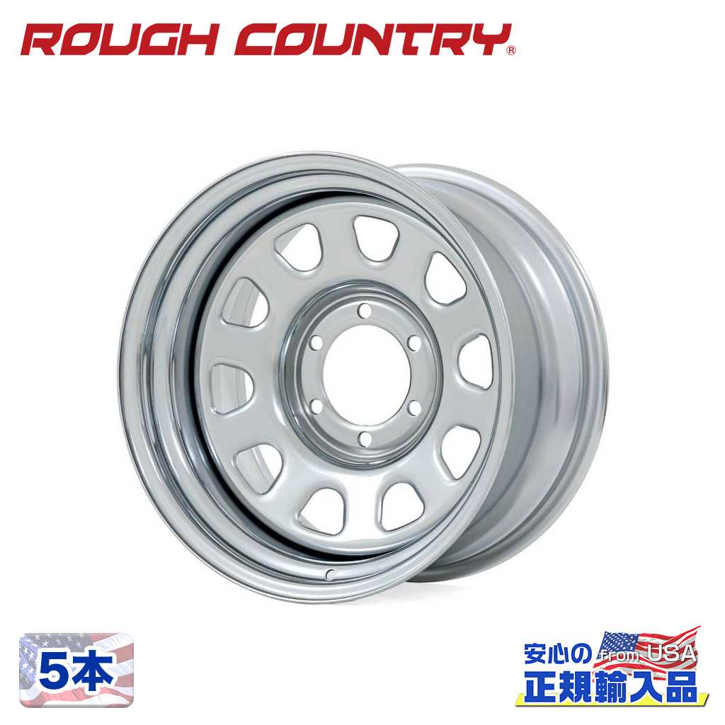 【ROUGH COUNTRY 正規品】16インチスチールホイール 5本16&times;8J 6H 139.7 -12 CB107.95クローム 汎用｜USATIRESHOP