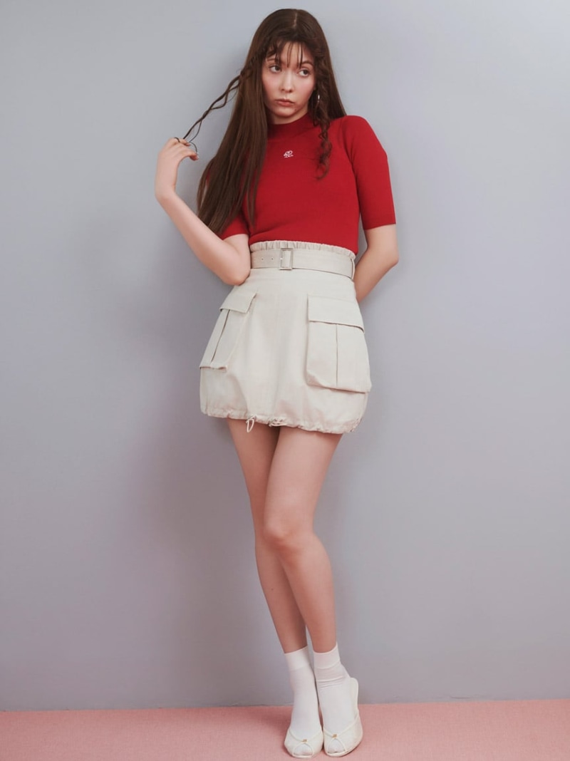 snidel ベージュ ミニスカート サイズ1 SNIDEL（スナイデル）の「構築ミニスカート（スカート）」 - WEAR