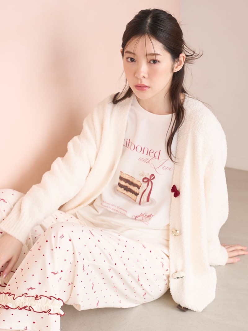 【Milcrea】西洋菓子釦編み物ジレー SNIDEL HOME スナイデルホーム トップス ジレー サクラ色【貨物輸送無料】[ Fashion]