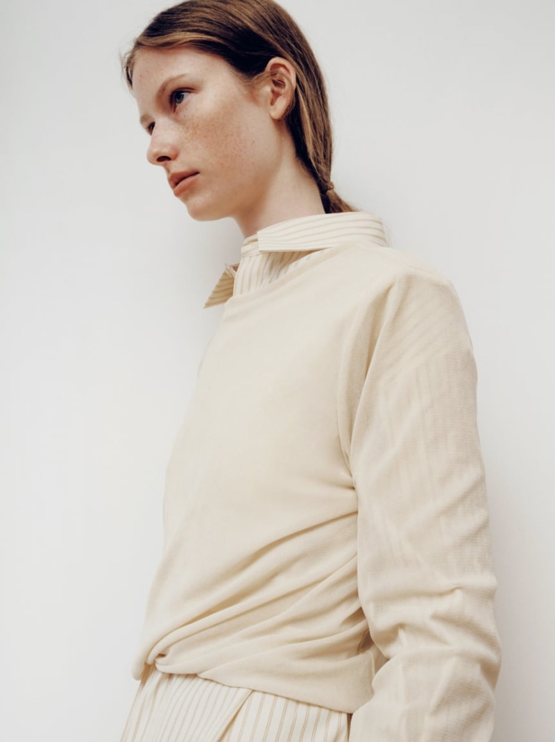 楽天市場】サテン切り替えカットソートップス MIESROHE