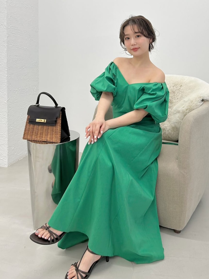 【SALE／50%OFF】【00サイズあり】ボリュームパフスリーブワンピース FRAY I.D フレイ アイディー ワンピース・ドレス ワンピース グリーン【RBA_E】【送料無料】[ Fashion]｜USAGISTORE USAGIONLINE公式ストア