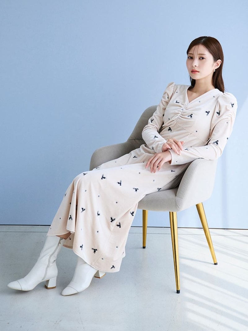 SALE／40%OFF】ベロア総刺繍ワンピース CELFORD セルフォード 