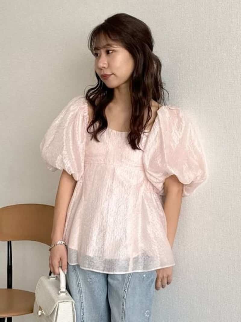 WEB限定カラー】3wayシアージャガードペプラムブラウス LILY BROWN 
