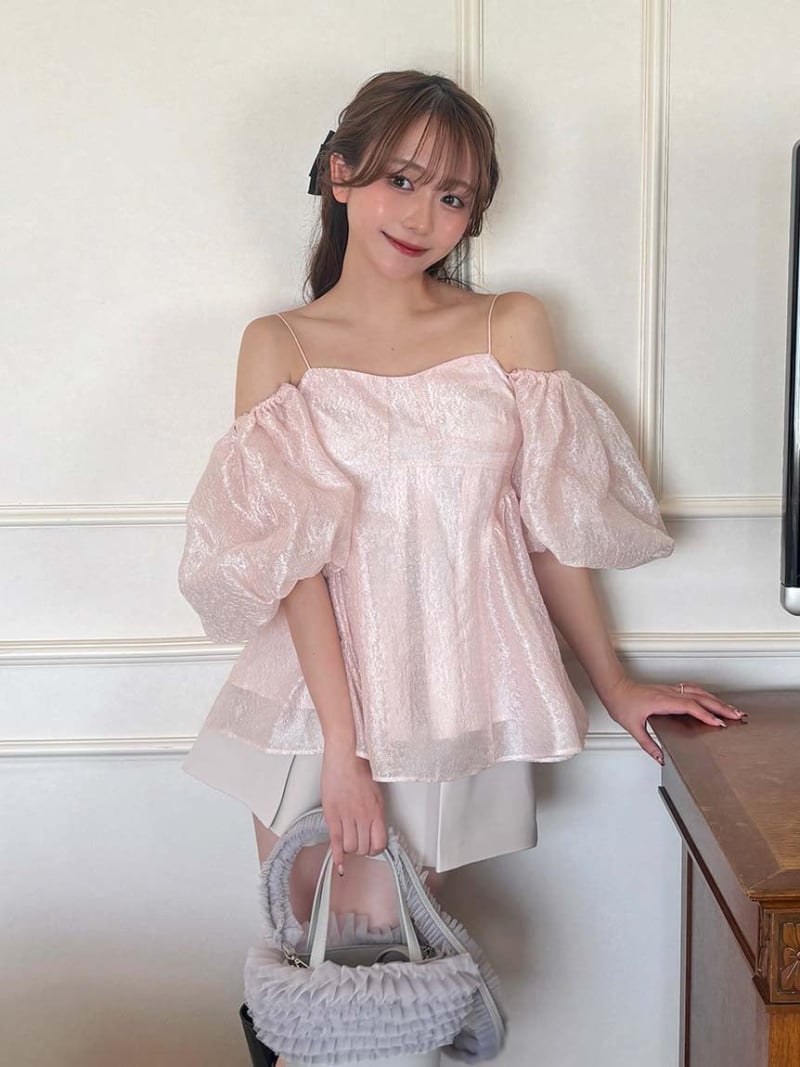 WEB限定カラー】3wayシアージャガードペプラムブラウス LILY BROWN 