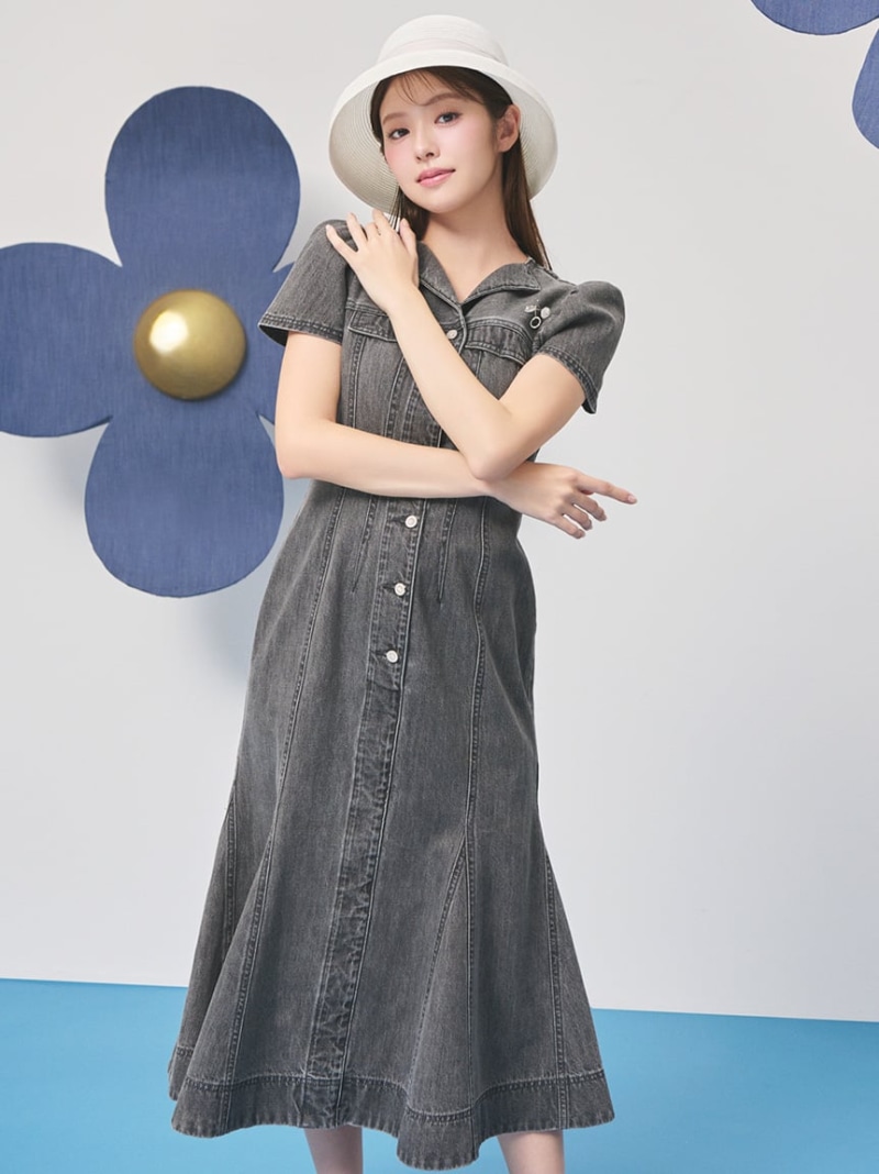 【洗える】マーメイドデニムワンピース CELFORD セルフォード ワンピース・ドレス その他のワンピース・ドレス グレー【送料無料】[ Fashion]