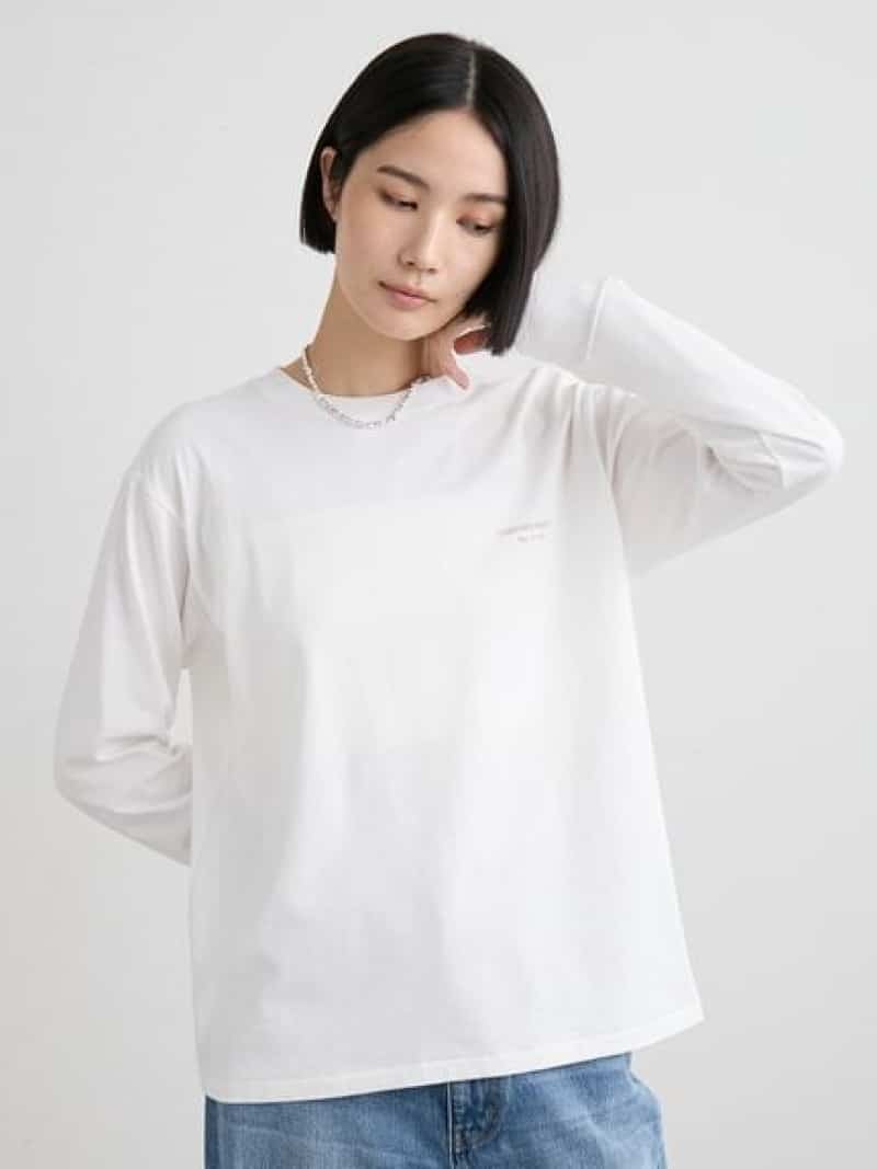 【SALE／20%OFF】グラフィックロングスリーブT MIESROHE ミースロエ トップス カットソー・Tシャツ ベージュ グレー ホワイト【RBA_E】【送料無料】[ Fashion]