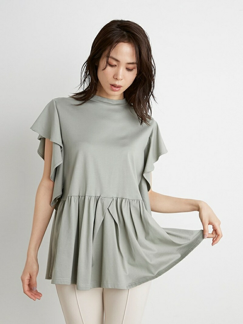 SALE／50%OFF】ORGANICSフリルスリーブペプラムプルオーバー
