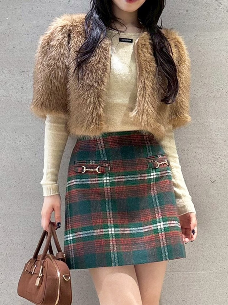 楽天市場】ベロアリボンファーベスト LILY BROWN リリーブラウン