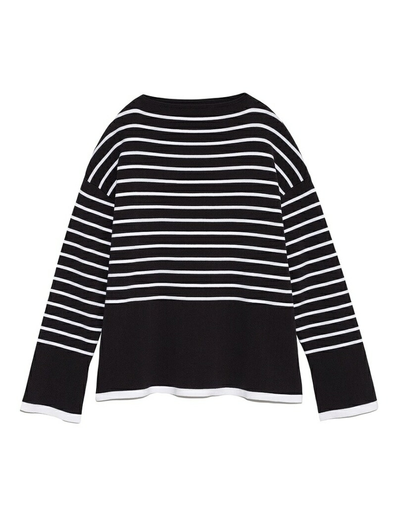 ボートネックスリットボーダーニットトップス Mila ミラオーウェン Owen