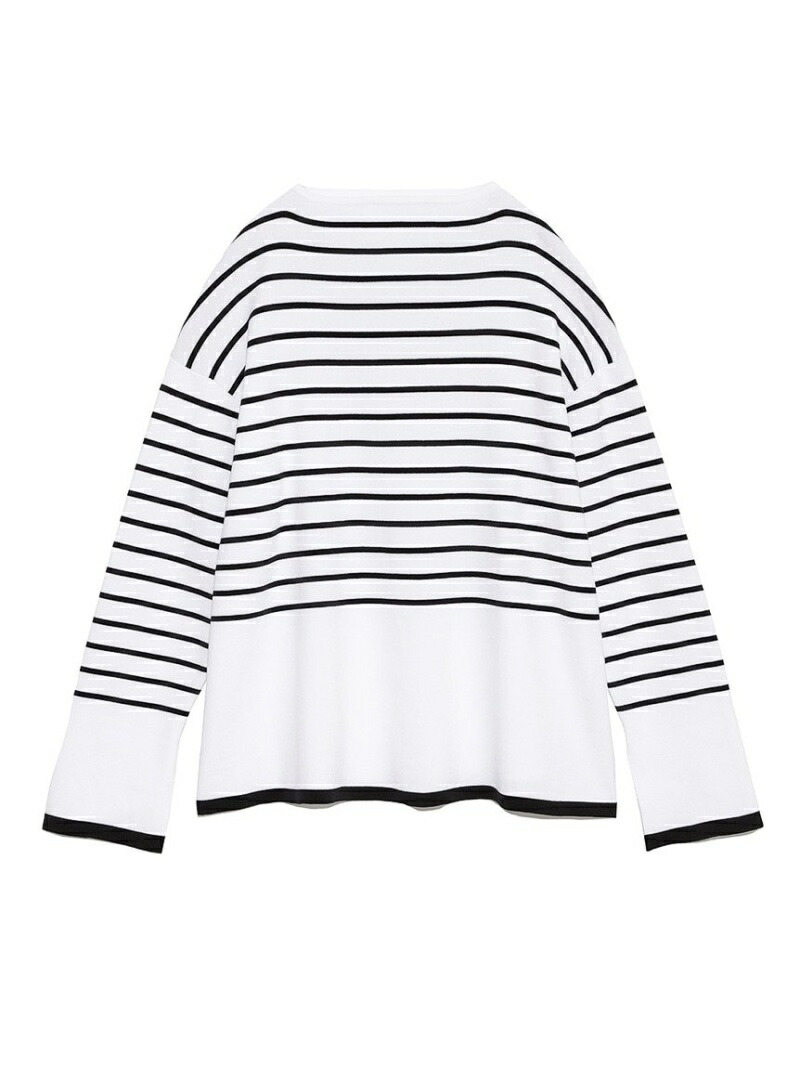 ボートネックスリットボーダーニットトップス Mila ミラオーウェン Owen