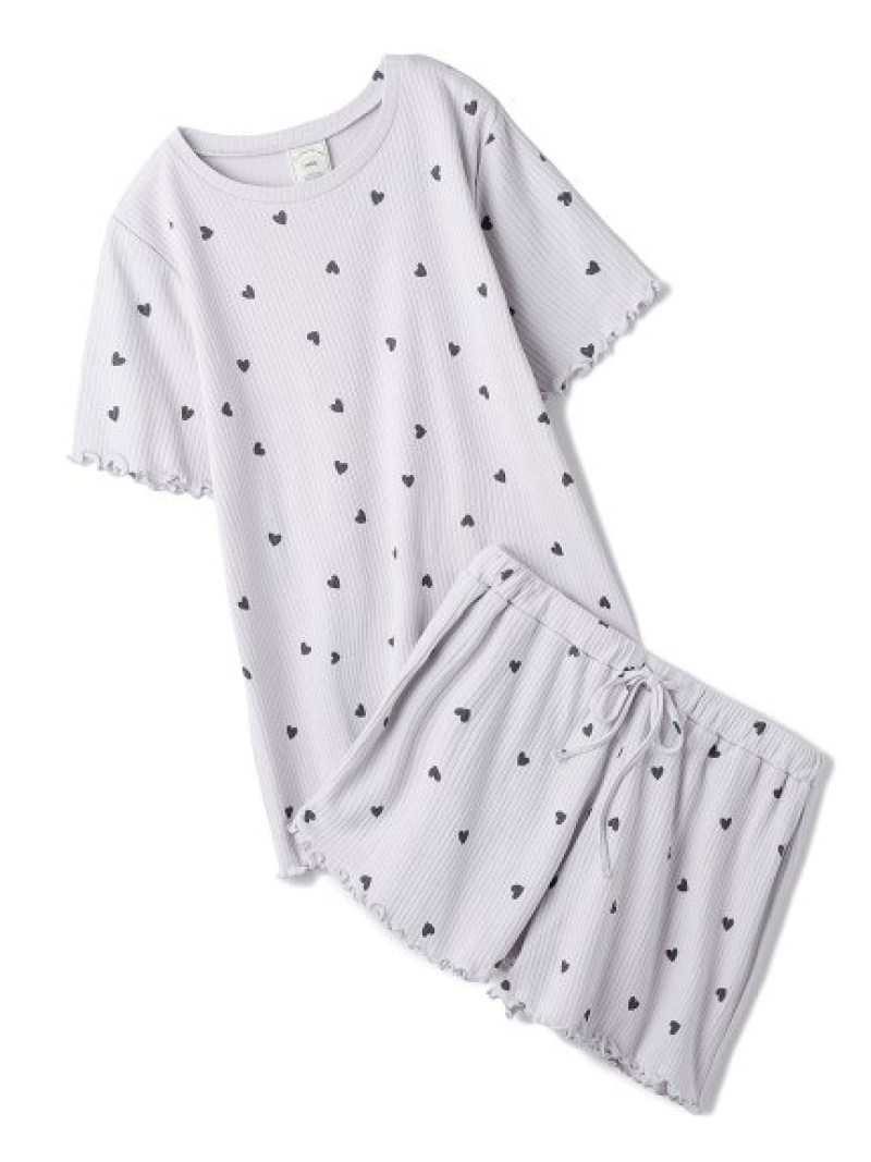 高額売筋 Online限定 ハートモチーフtシャツショートパンツset Gelato Pique ジェラートピケ インナー ナイトウェア ルームウェア トップス グレー ピンク 送料無料 Rakuten Fashion