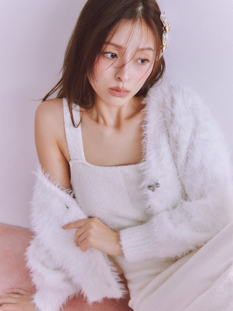 【SALE／20%OFF】シャギーカーディガン×ワンピースセット SNIDEL HOME スナイデルホーム ワンピース・ドレス その他のワンピース・ドレス ピンク ホワイト【RBA_E】【送料無料】[ Fashion]