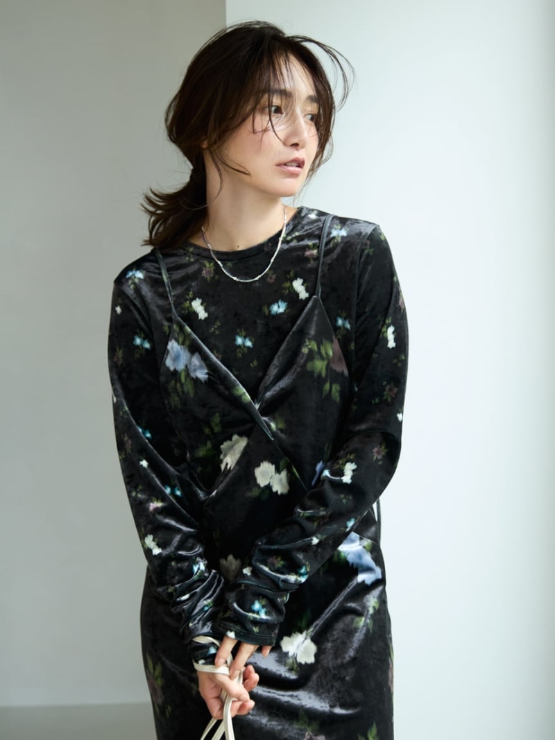 短丈ベロアトップス MIESROHE ミースロエ トップス カットソー・Tシャツ ブラック イエロー【送料無料】[ Fashion] 13,200円