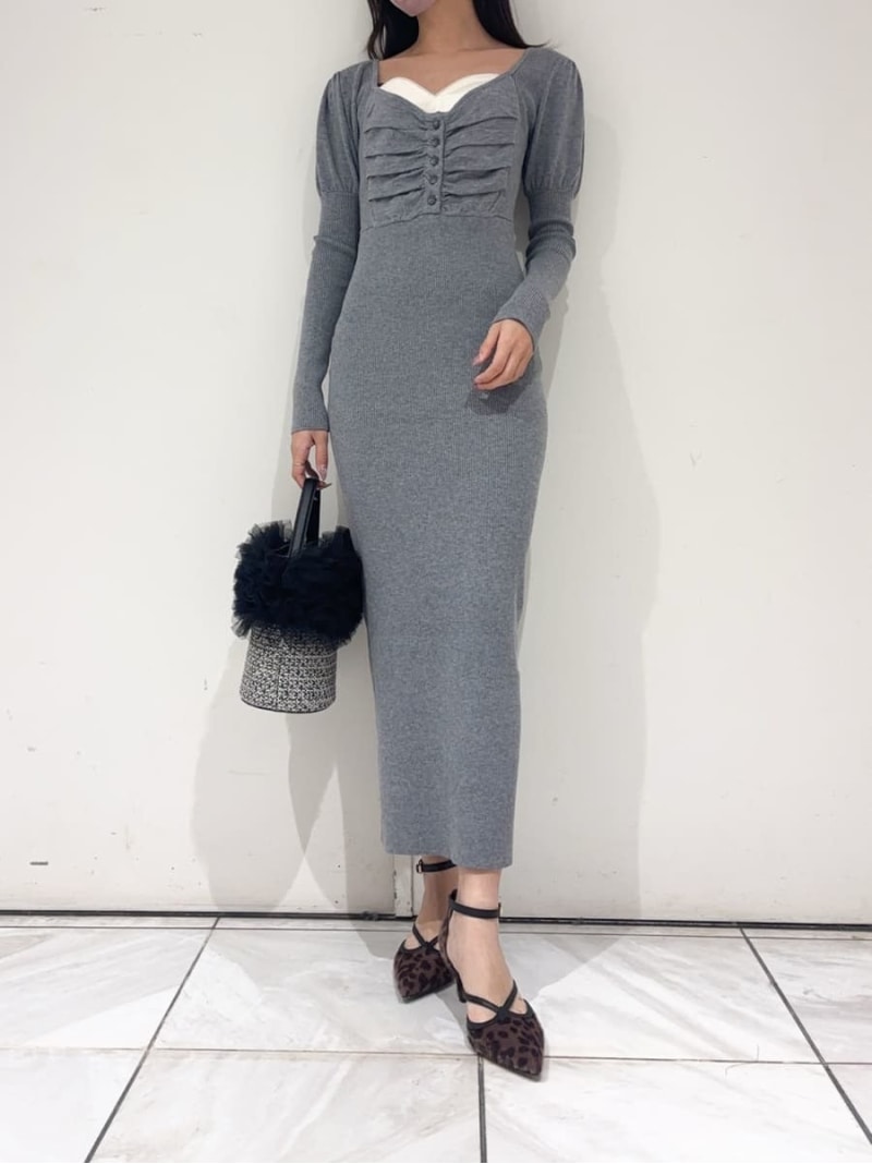 【SALE／50%OFF】ニットドッキングビスチェワンピース LILY BROWN リリーブラウン ワンピース・ドレス ワンピース ブラック グレー イエロー【RBA_E】【送料無料】[ Fashion]｜USAGISTORE USAGIONLINE公式ストア