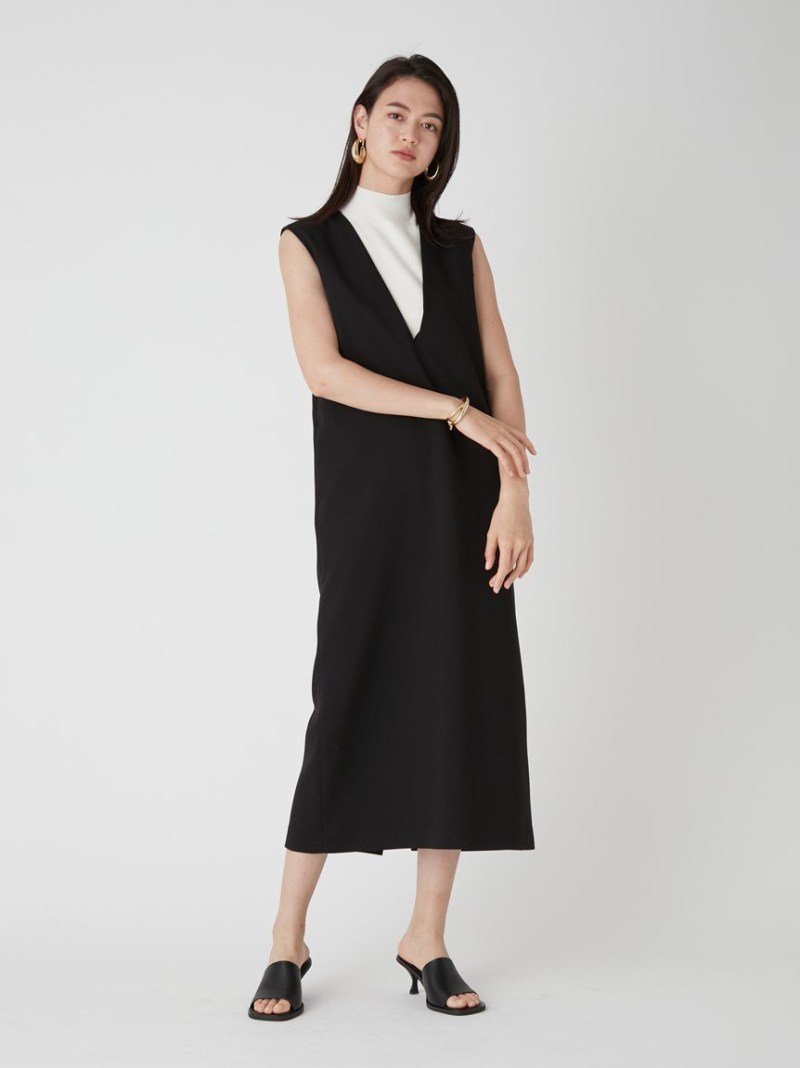 SALE/50%OFF】ノースリニットVネックワンピースSET UP SALE/50%OFF】ノースリニットVネックワンピースSET UP