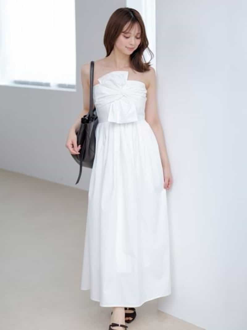 ツイストベアワンピース SNIDEL スナイデル ワンピース・ドレス ワンピース ブラック ホワイト【送料無料】[ Fashion]｜USAGISTORE USAGIONLINE公式ストア