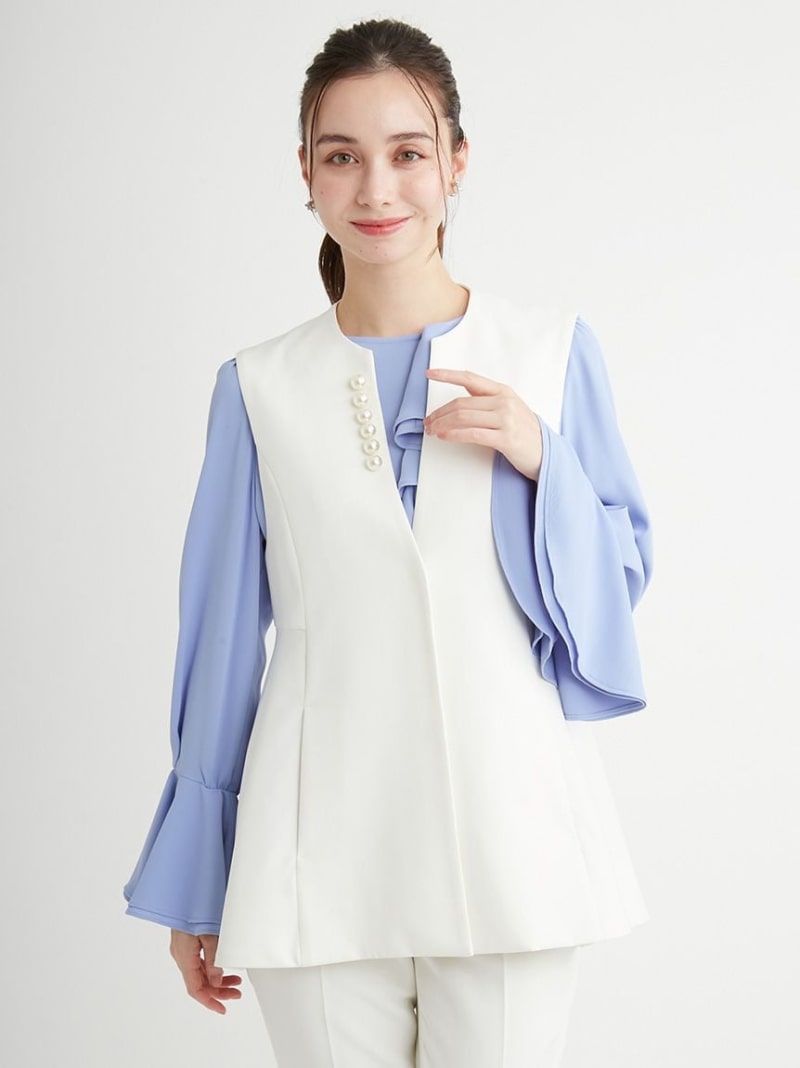 ペプラムショートジレ CELFORD セルフォード トップス ベスト ペプラムショートジレ(ジレ)｜OUTER（アウター）｜CELFORD（セル