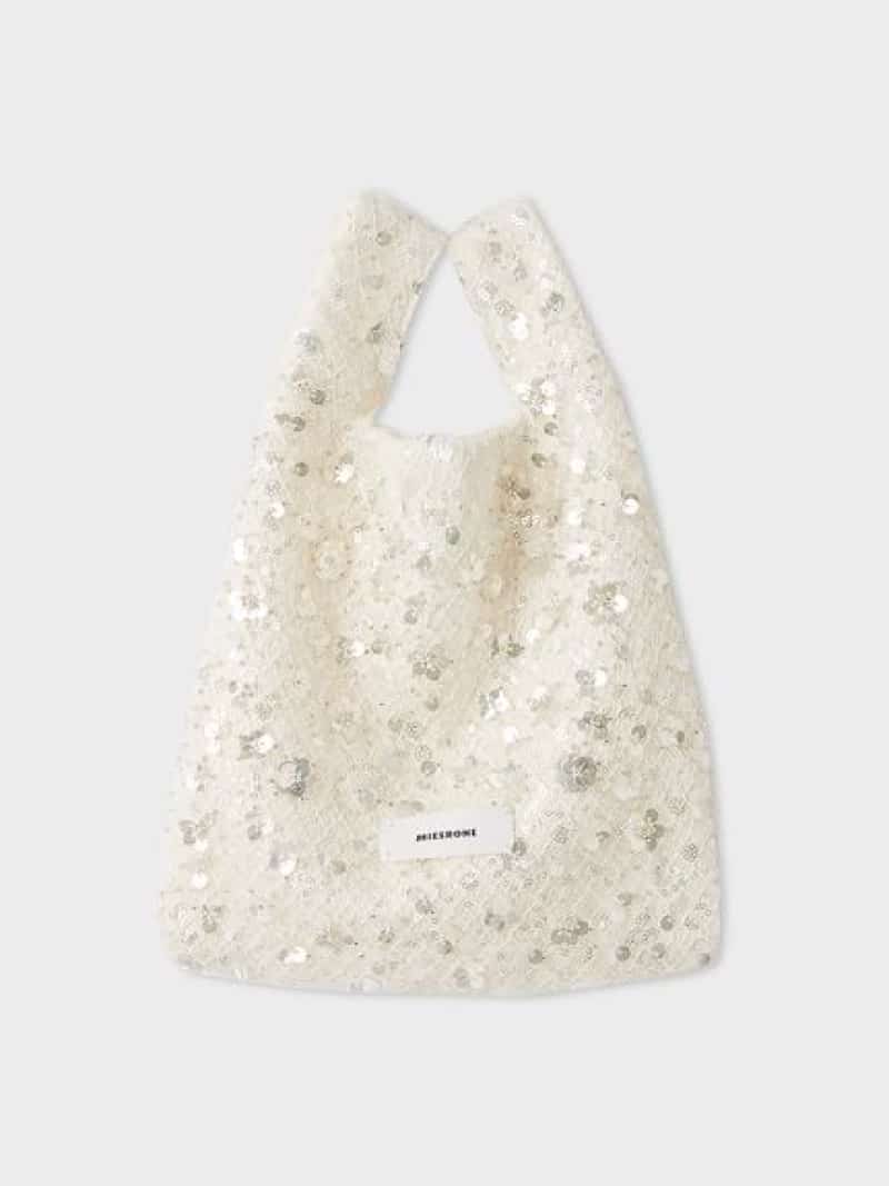 スパンコールマルシェバッグ MIESROHE ミースロエ 御徒面子 トートバッグ 黒いこと 白いこと【此れから取っておく】*【貨物輸送無料】[ Fashion]