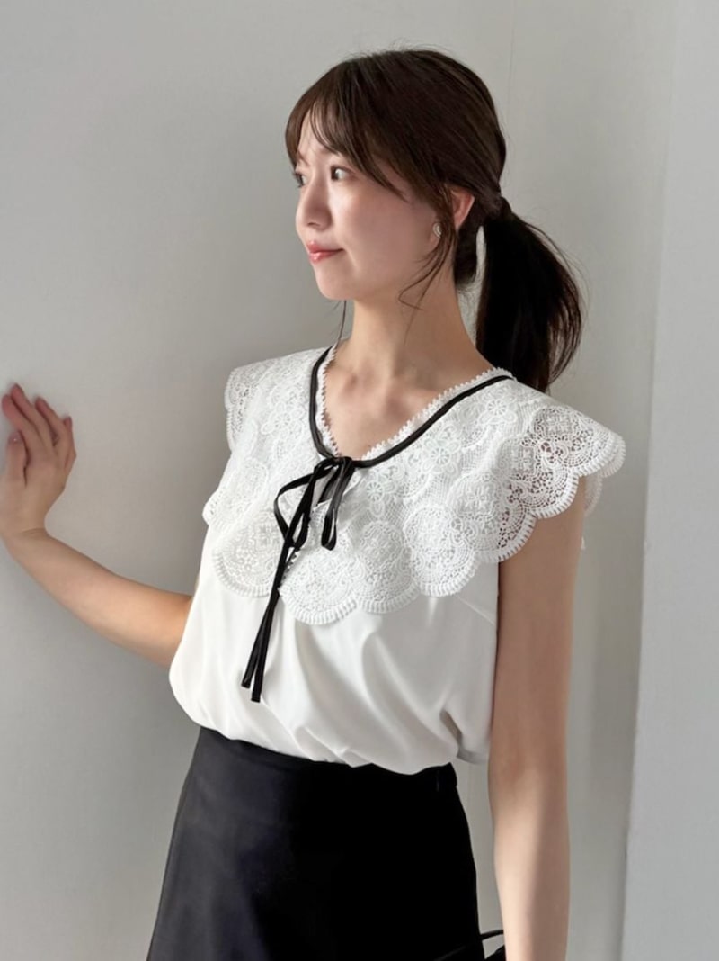 楽天市場】カットレースポロブラウス SNIDEL スナイデル トップス