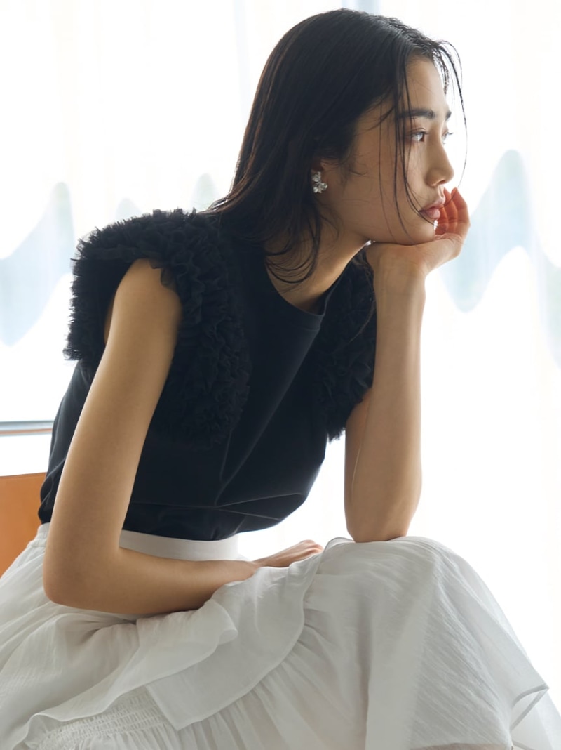 SALE／30%OFF】袖チュールTシャツ CELFORD セルフォード